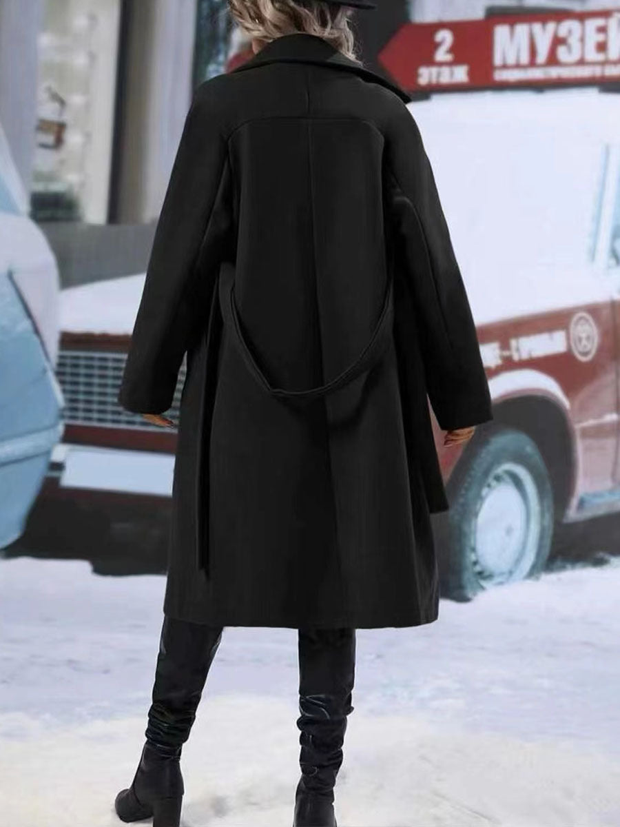 Lapel Trench Coat With Belt