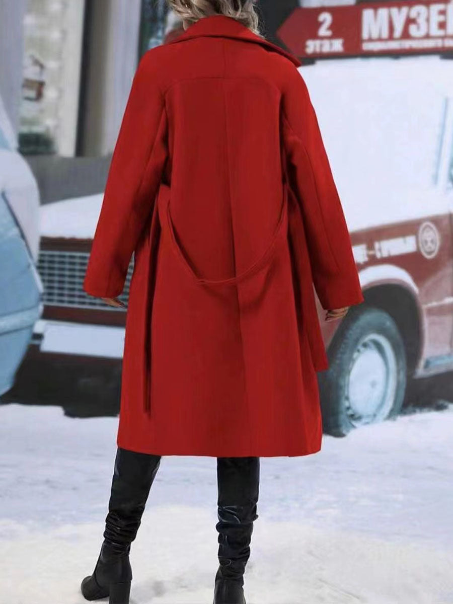 Lapel Trench Coat With Belt