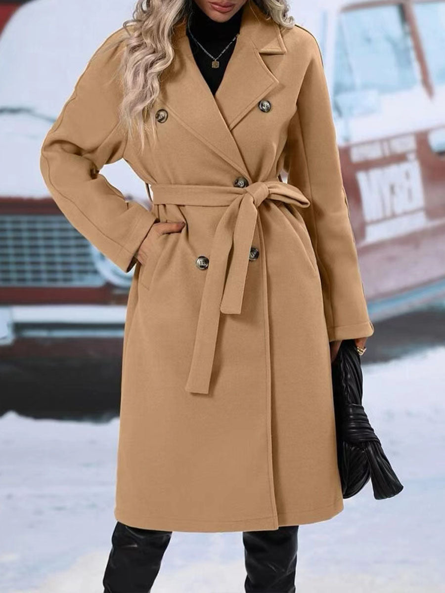 Lapel Trench Coat With Belt