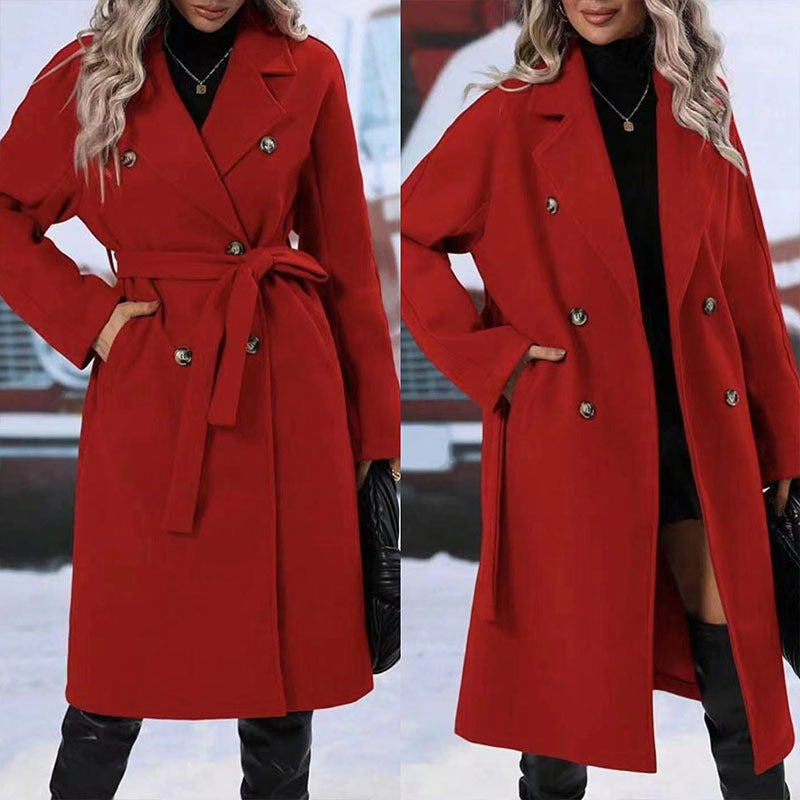 Lapel Trench Coat With Belt