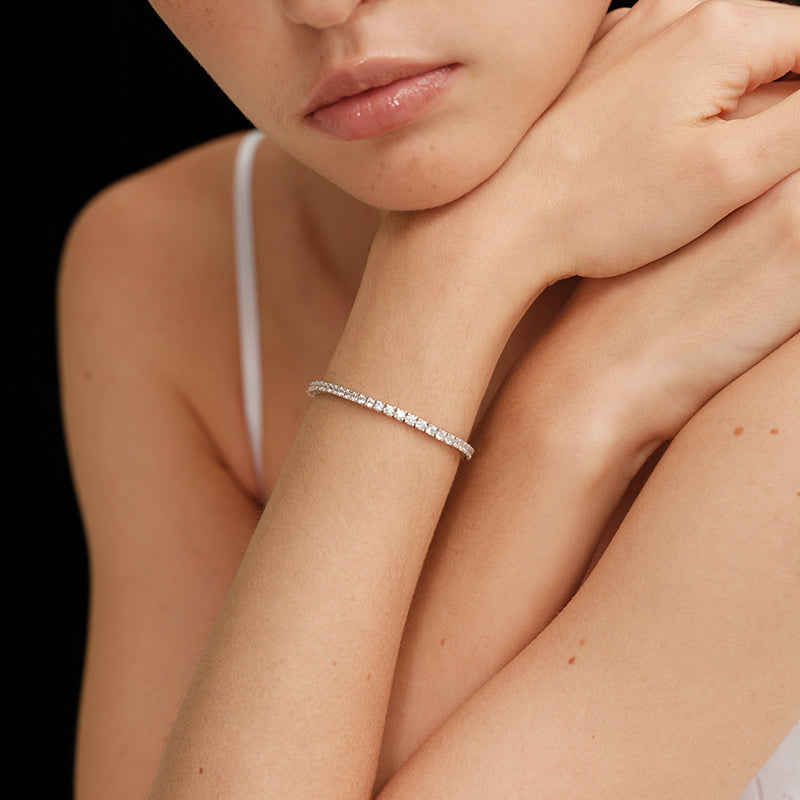 Zircon Tennis Bracelet for Women - Elegant Geometric Design