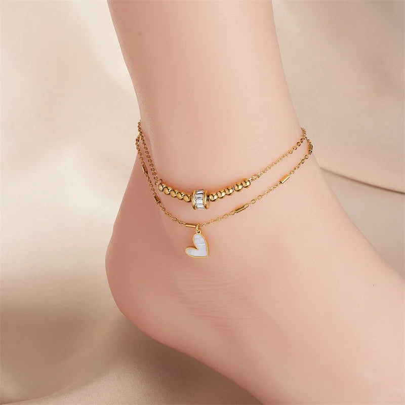 Boho Classic Love Heart Ankle Chain