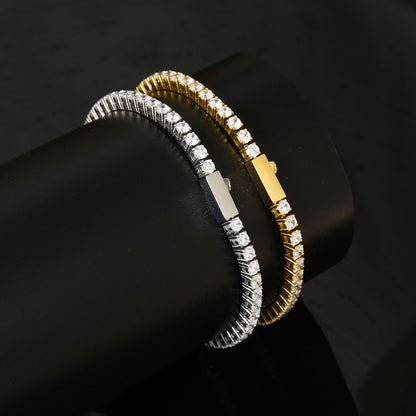 Zircon Tennis Bracelet for Women - Elegant Geometric Design