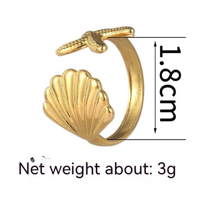Titanium Steel Shell Ring Special-interest Design