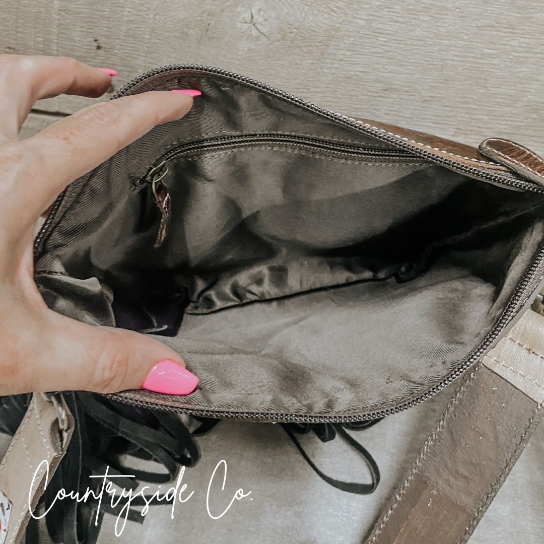 The Gambler Cowhide Fringe Purse