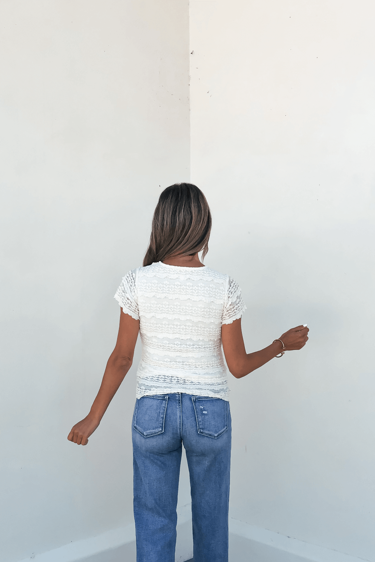 Amara Cream High Neck Lace Top