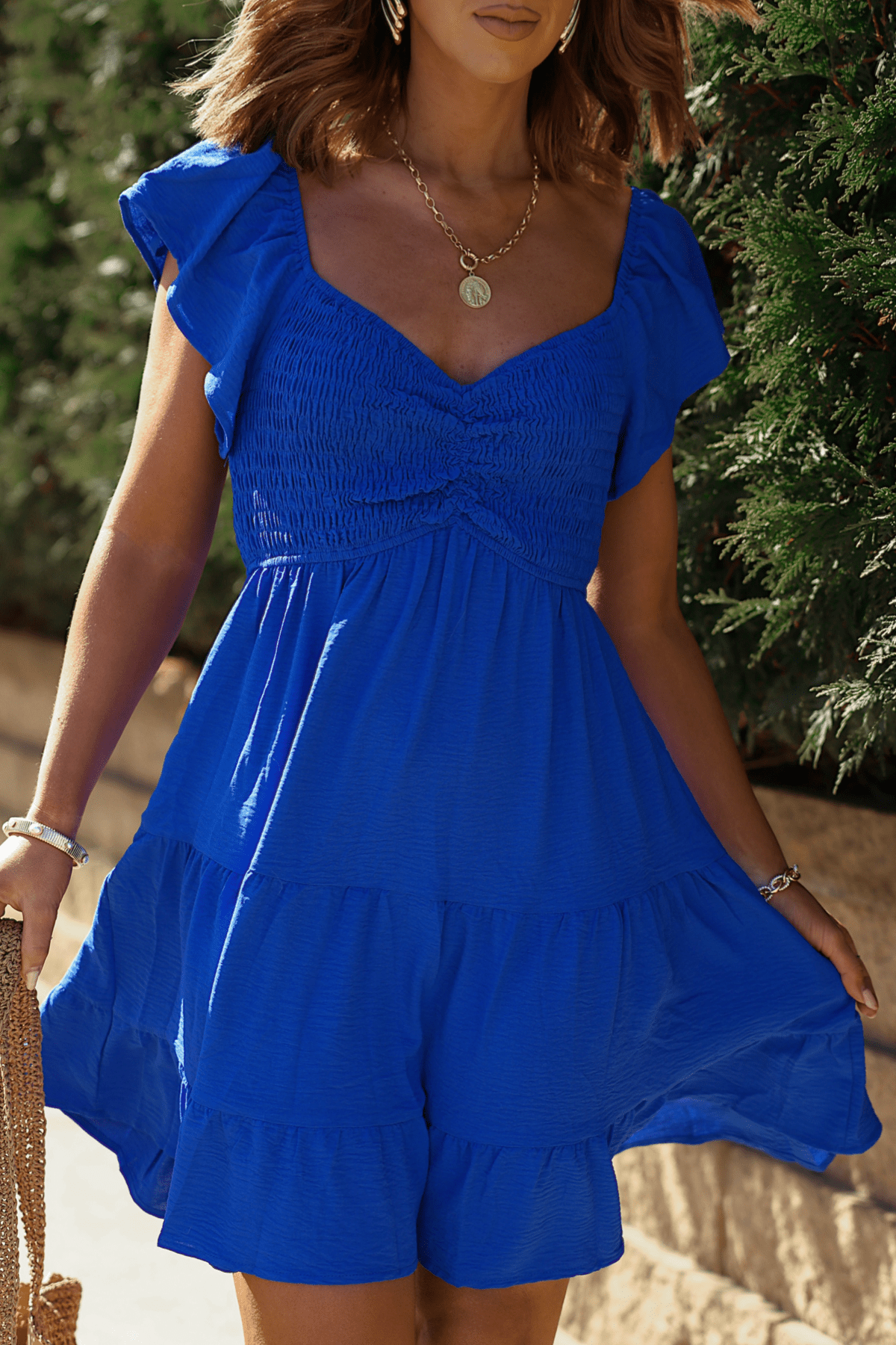 Ava' Sweetheart Blue Mini Dress – Elegant Fitted Party Dress