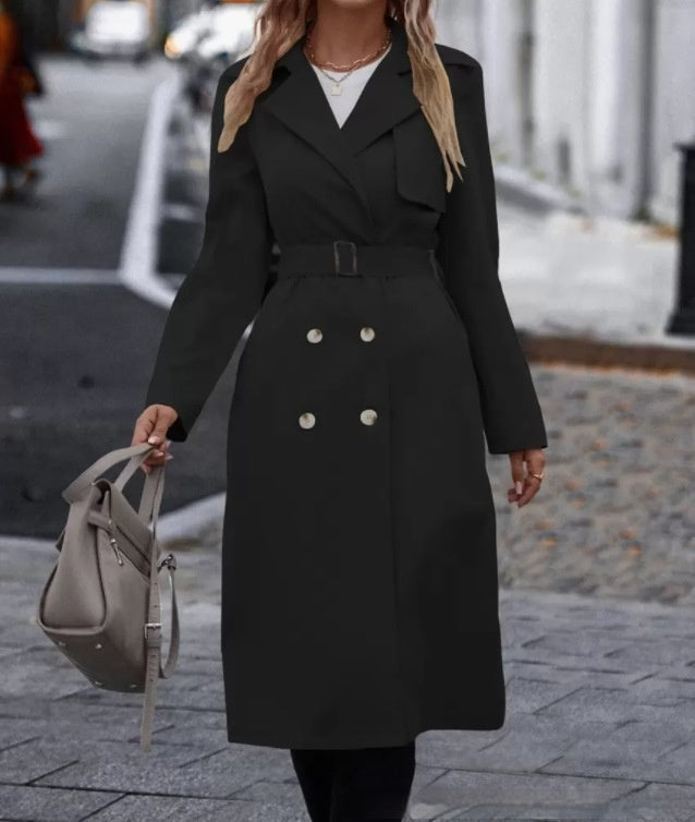 Lapel Trench Coat With Belt